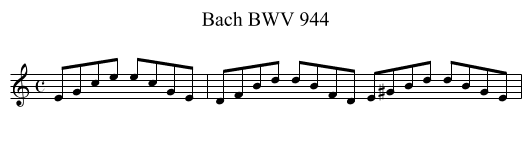Bach BWV 944 - staff notation