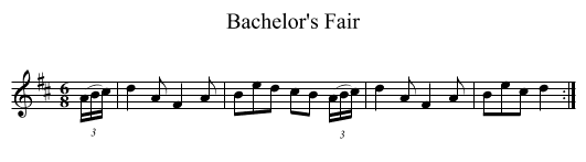 Bachelor's Fair - staff notation