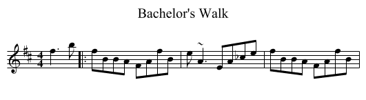 Bachelor's Walk - staff notation