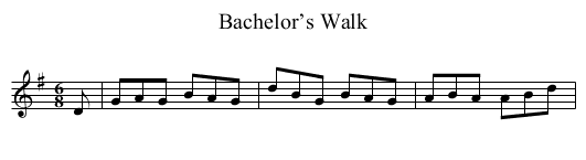 Bachelor’s Walk - staff notation