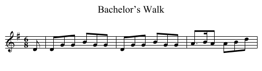 Bachelor’s Walk - staff notation