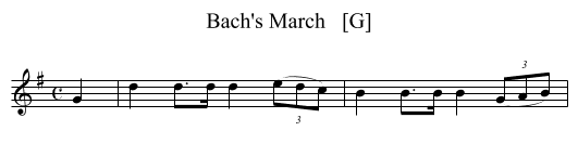 Bach's March   [G] - staff notation