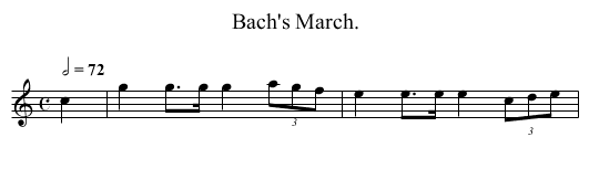 Bach's March. - staff notation