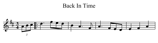 Back In Time - staff notation