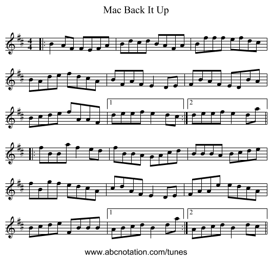Back It Up, Mac - staff notation