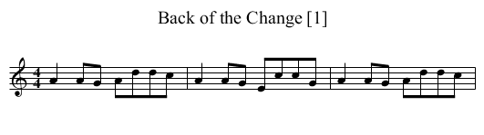Back of the Change [1] - staff notation