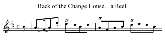 Back of the Change House.   a Reel. - staff notation