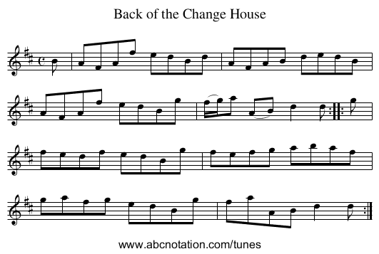 Back of the Change House - staff notation