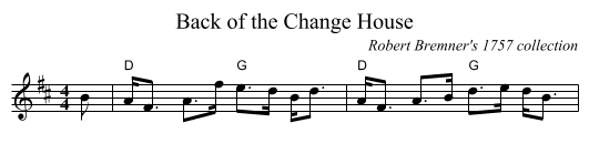 Back of the Change House - staff notation
