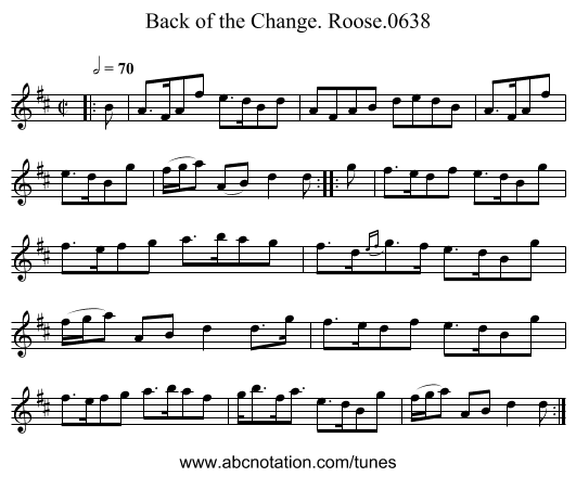 Back of the Change. Roose.0638 - staff notation