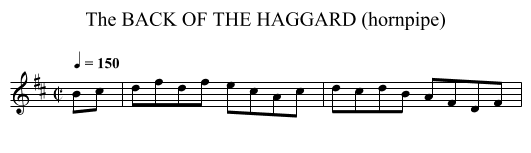 BACK OF THE HAGGARD (hornpipe), The - staff notation