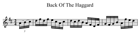 Back Of The Haggard - staff notation