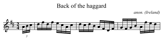 Back of the haggard - staff notation