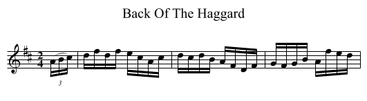 Back Of The Haggard - staff notation