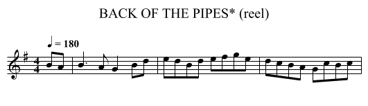 BACK OF THE PIPES* (reel) - staff notation