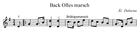 Back Olles marsch - staff notation