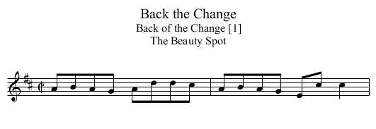 Back the Change - staff notation