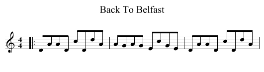 Back To Belfast - staff notation