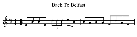 Back To Belfast - staff notation