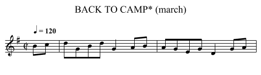 BACK TO CAMP* (march) - staff notation
