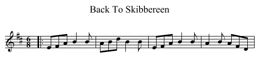 Back To Skibbereen - staff notation