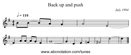 Back up and push - staff notation
