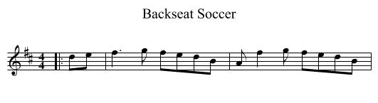 Backseat Soccer - staff notation