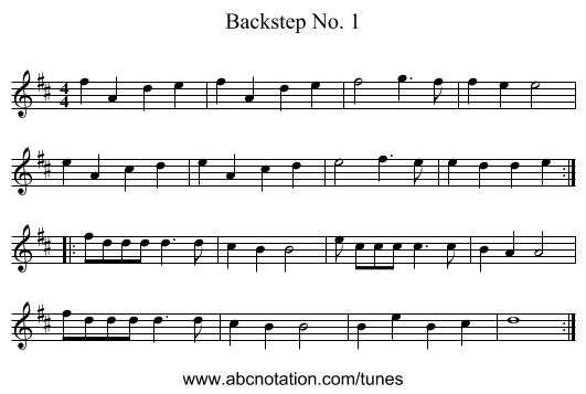 Backstep No. 1 - staff notation
