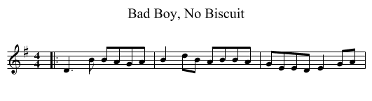 Bad Boy, No Biscuit - staff notation