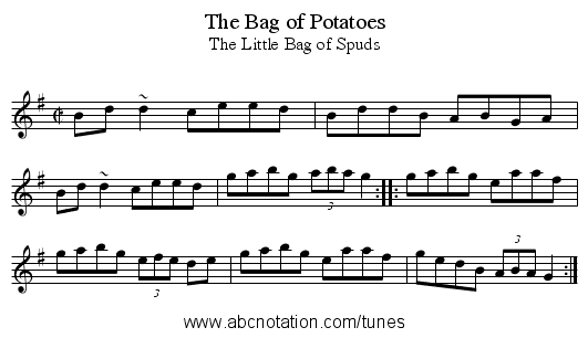 Bag of Potatoes, The - staff notation
