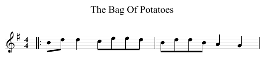Bag Of Potatoes, The  - staff notation