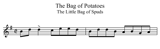 Bag of Potatoes, The - staff notation