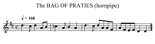 BAG OF PRATIES (hornpipe), The - staff notation