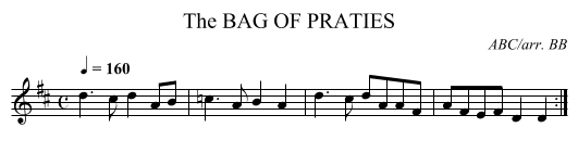 BAG OF PRATIES, The - staff notation