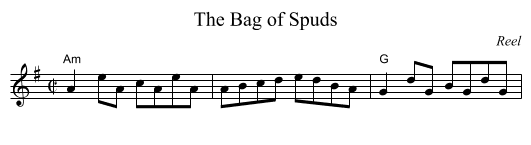Bag of Spuds, The - staff notation