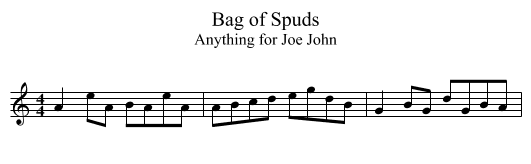 Bag of Spuds - staff notation
