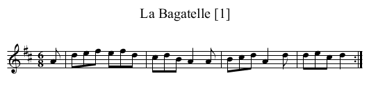 Bagatelle [1], La - staff notation