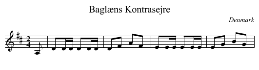 Baglæns Kontrasejre - staff notation