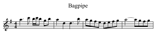 Bagpipe - staff notation