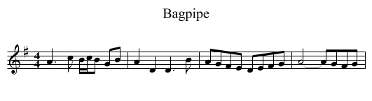Bagpipe - staff notation