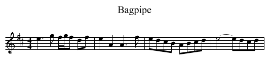 Bagpipe - staff notation