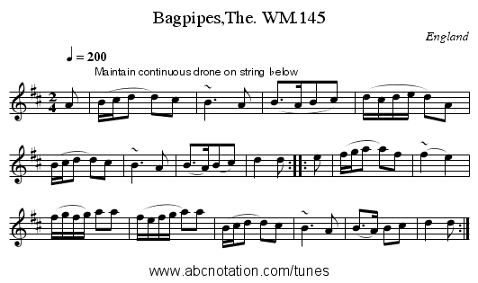Bagpipes,The. WM.145 - staff notation