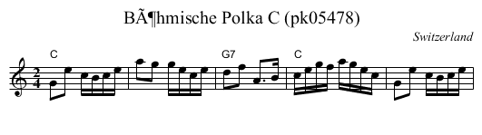 BÃ¶hmische Polka C (pk05478) - staff notation