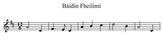 Báidín Fheilimí - staff notation