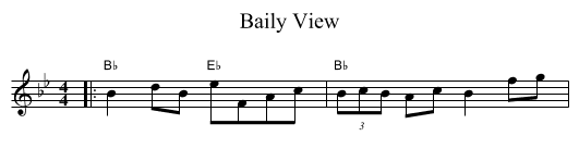 Baily View - staff notation