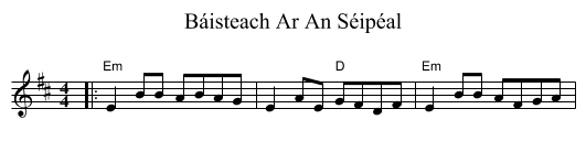 Báisteach Ar An Séipéal - staff notation