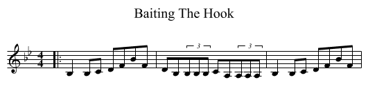 Baiting The Hook - staff notation