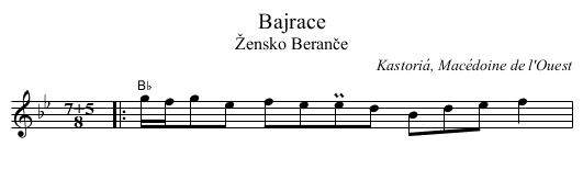 Bajrace - staff notation