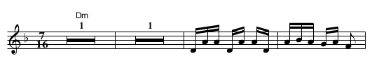 Bajramsko Oro - staff notation
