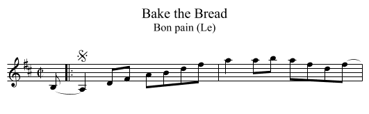 Bake the Bread - staff notation